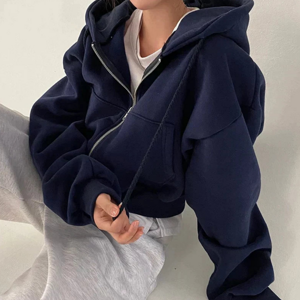Oversize zip-hoodie - lässige damenmode für jede gelegenheit