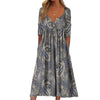 Blumen midi-kleid - stilvolles knopfkleid mit taschen für damen