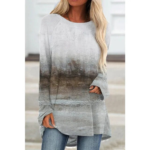 Langärmliges t-shirt – lässiges modeoberteil für frauen