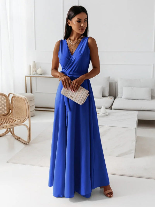 Maxikleid - exquisite abendrobe mit wickeldetail