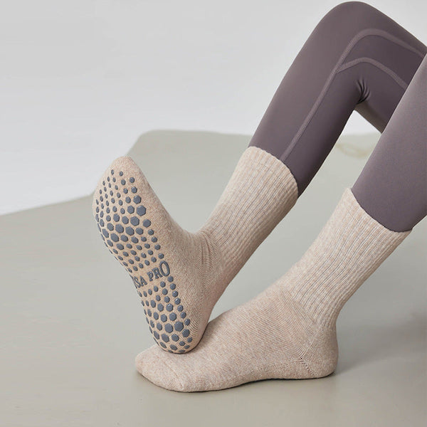 Anti-rutsch yoga socken für frauen - baumwoll fitness- und sportsocken
