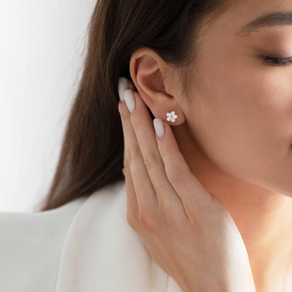2-teilige Blüemli Ohrringe – Exquisite Mutterperl-Zubehör für Damen