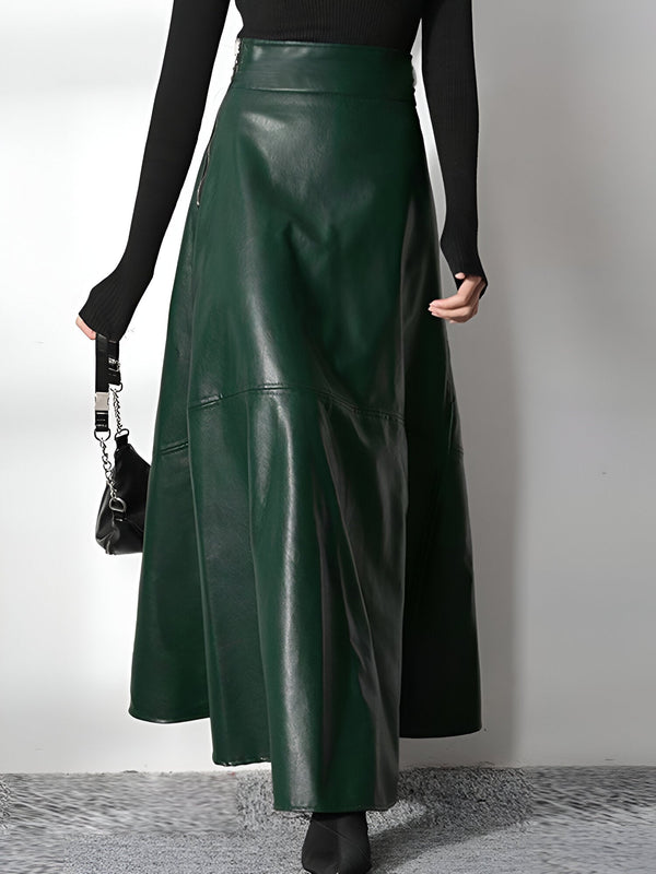 Pu maxi rock - eleganter langer damrock
