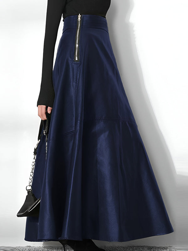 Pu maxi rock - eleganter langer damrock