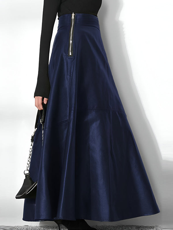 Pu maxi rock - eleganter langer damrock