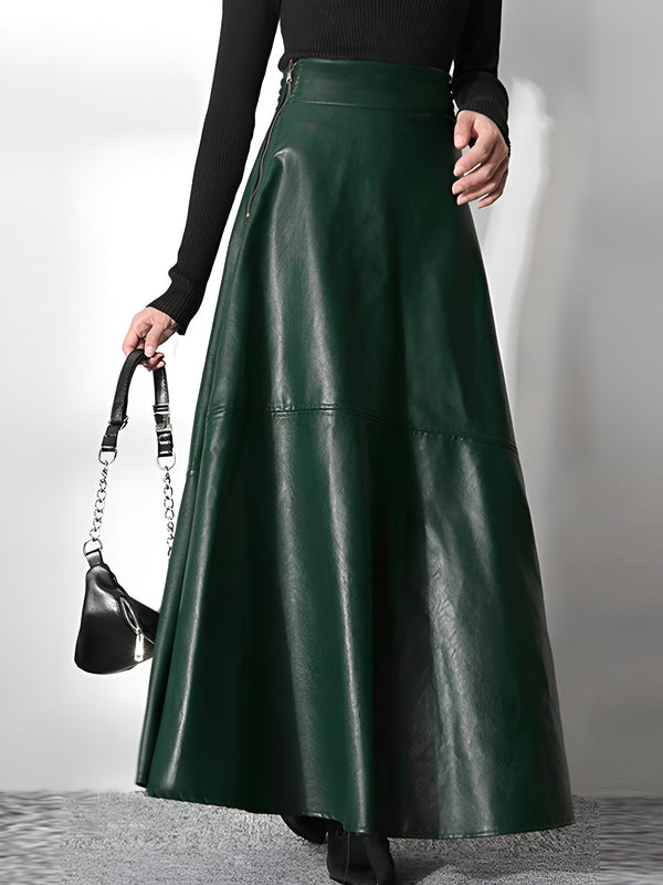 Pu maxi rock - eleganter langer damrock
