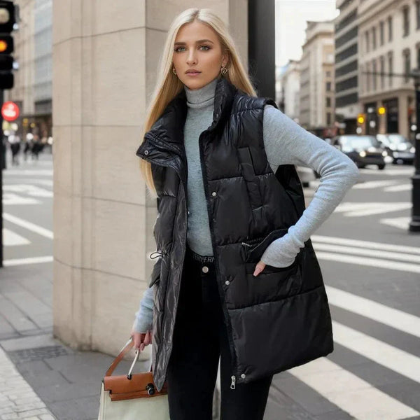 Puffergilet - stylische damen steppweste ohne ärmel
