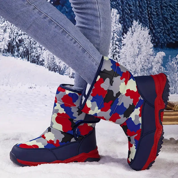 Winterstiefel - damen warme isolierte camo schneestiefel