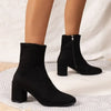 Schwarze Stiefeletten für Damen – knöchelhohe Stiefel mit Blockabsatz