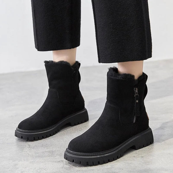 Stiefeletten - damen kunst winterstiefel mit reissverschluss