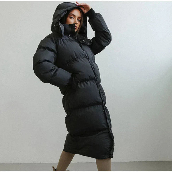 Lange pufferjacke - stylisches winter-outwear für damen
