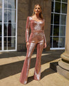 Glitzer-Jumpsuit – Elegants Damen-Outfit mit taillierter Passform