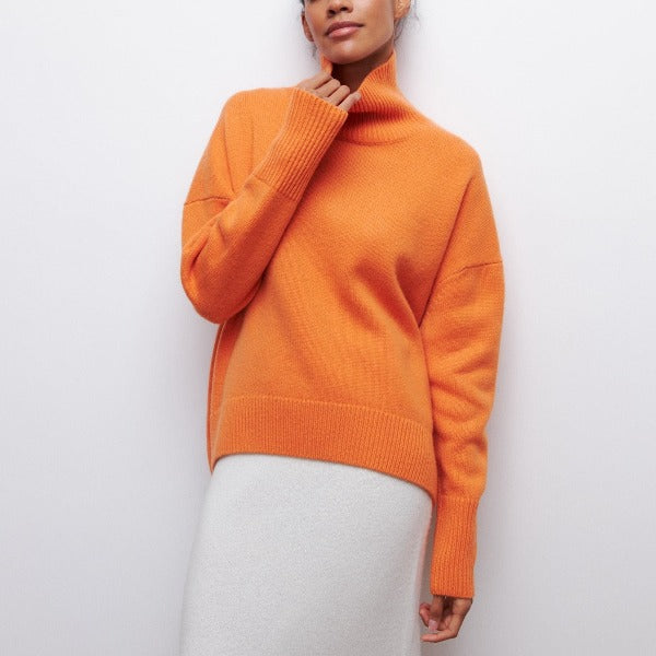 Oversized rollkragenpullover - gemütliche damenstrickware für den herbst