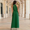 Plissierter jumpsuit - elegante grüne damenweite hose