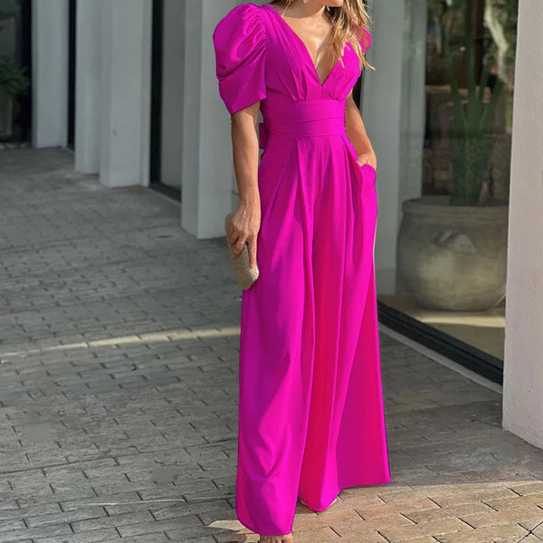 Eleganter jumpsuit - stylisches damen-outfit mit langen ärmeln