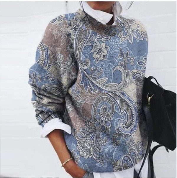 Blumenstrickpullover - strukturierter damenpullover