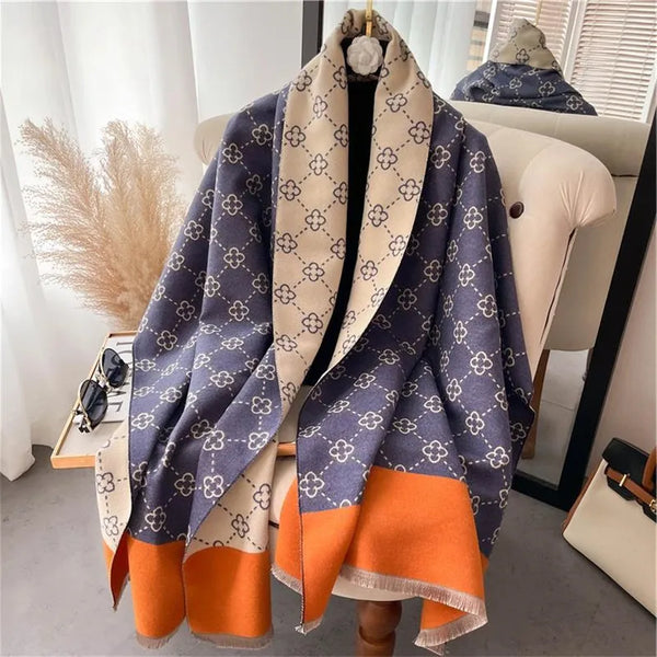 Luxuriöser poncho-schal - stilvoller damen-winterüberwurf