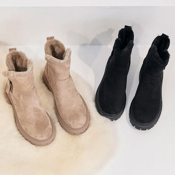 Stiefeletten - damen kunst winterstiefel mit reissverschluss