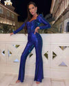 Glitzer-Jumpsuit – Elegants Damen-Outfit mit taillierter Passform