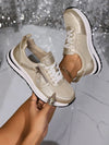 Dä damen silver-tone sneaker - stilvolle gemütlich trainer mit zip-detail