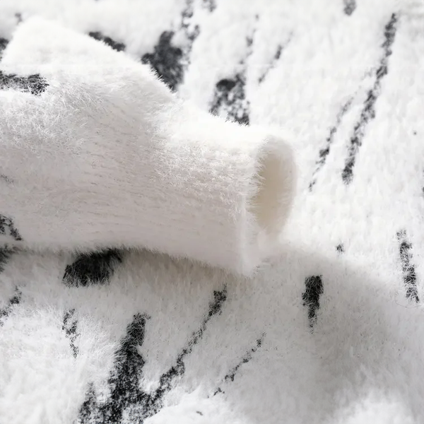 Damen oversized pulli – stylischer strickpullover mit abstractem muster