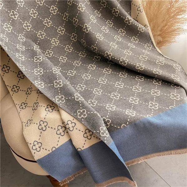 Luxuriöser poncho-schal - stilvoller damen-winterüberwurf