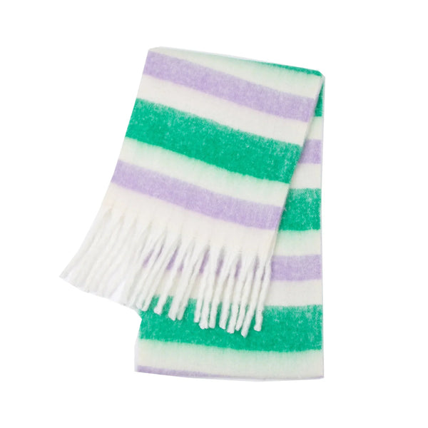 Winter-schal - luxuriöser, weicher damen streifen-schal