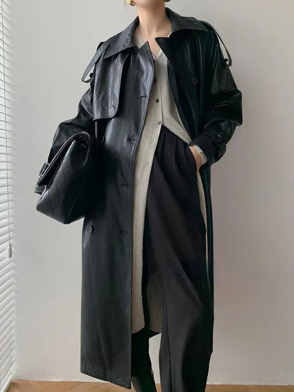 trenchcoat - stylischer langer damenmantel