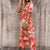 Blumen-maxi-kleid - elegante damen sommerkleid mit seitenschlitz