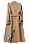 Doppelreihiger Trenchcoat für Damen – langer Mantel mit Gürtel