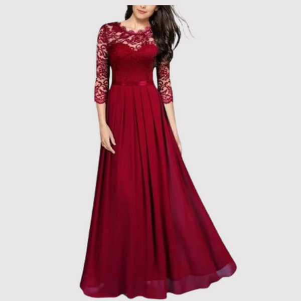 Elegante maxi dress mit spitzen-details für verschiedene anlässe