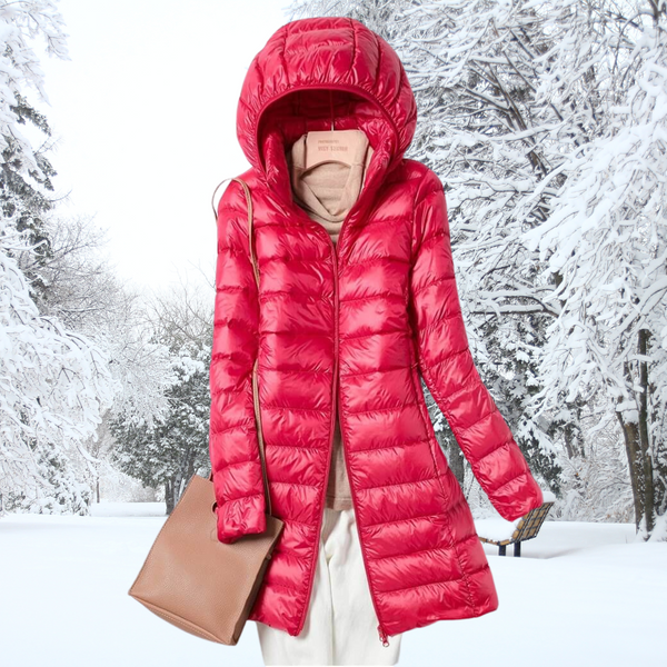 Langi Damen-Winterjacke – Gefütterti Jacke mit Kapuze und Reissverschluss