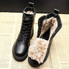 Warme Damen-Schnürstiefel – Gefütterti Winterboots mit Reissverschluss und robuster Sohle