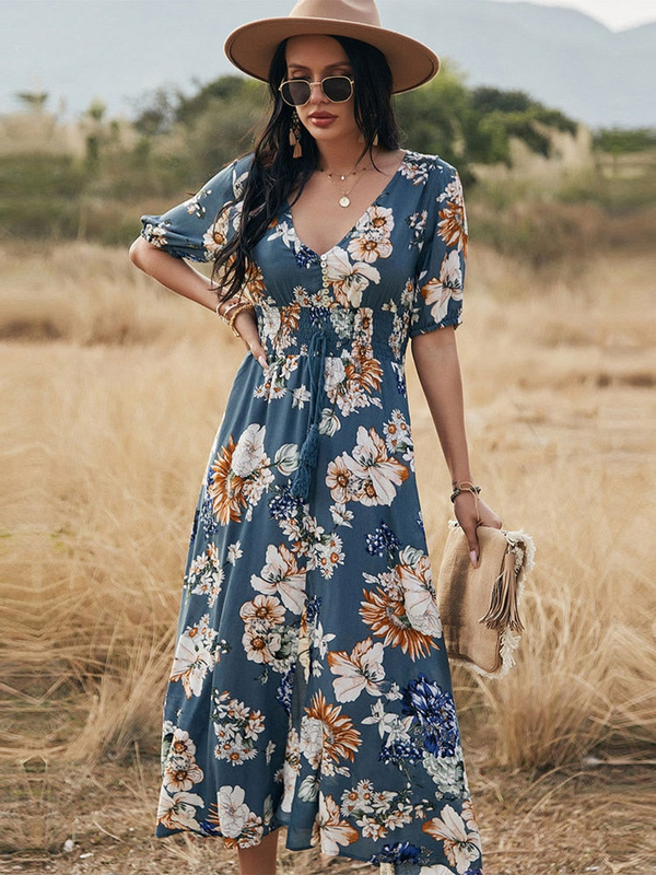 Maxi blümli kleid - stilvolle sommermode