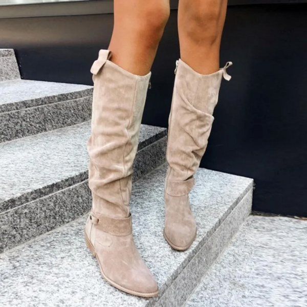 Knielange stiefel - stylische, lässige damen winter schuhe