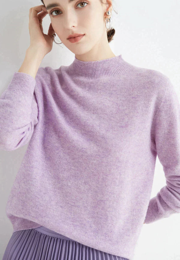 pullover – Damenpullover mit hohem Krage us weichem