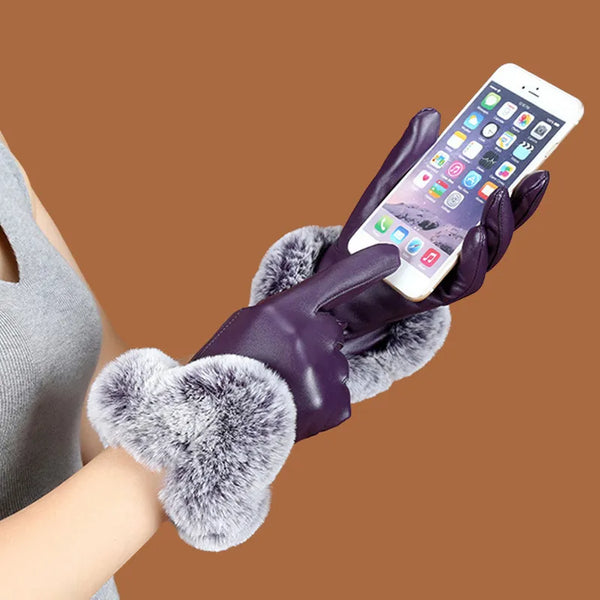 winterhandschuhe - stilvolle damenhandschuhe mit fellbesatz
