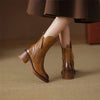 Klassische Stiefeletten aus Kunst für Damen – stilvolle Stiefel mit Blockabsatz
