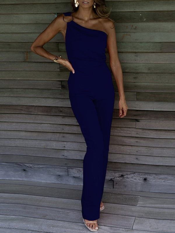Jumpsuit - elegante ein-schulter damen jumpsuit