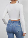 Rippenshirt mit langen ärmeln - tailliertes top für ladies