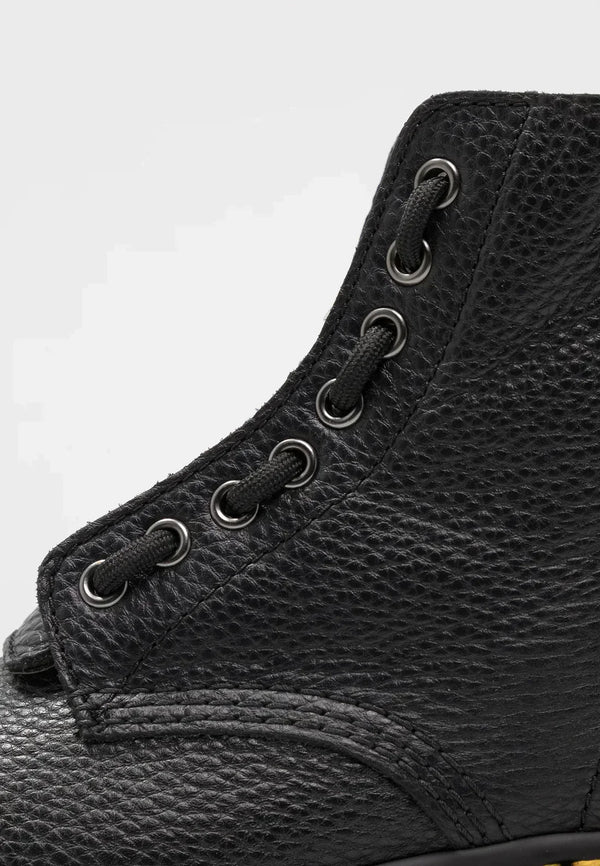 Schwarze Ankle Boots aus Kunst – stilvolle Damenschnürschuhe mit Plateausohle