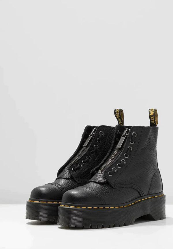 Schwarze Ankle Boots aus Kunst – stilvolle Damenschnürschuhe mit Plateausohle