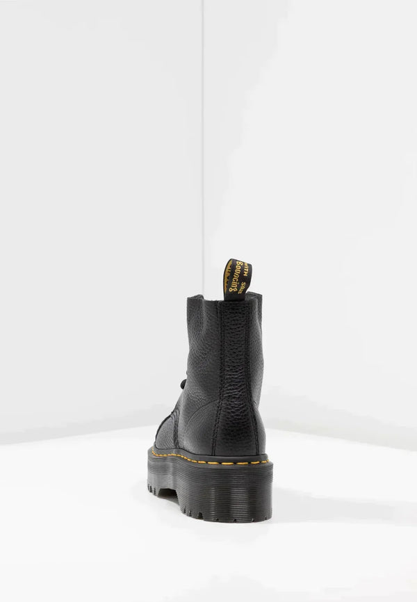 Schwarze Ankle Boots aus Kunst – stilvolle Damenschnürschuhe mit Plateausohle