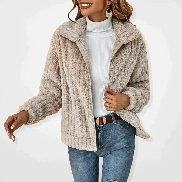 Faux-fell gilet - stylische lange damenjacke