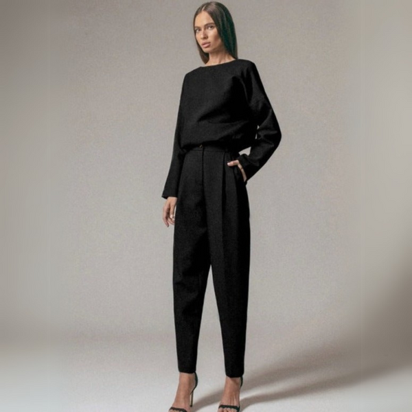 2-teiliges trendiges freizeit-outfit - modisches damenoberteil und hosen