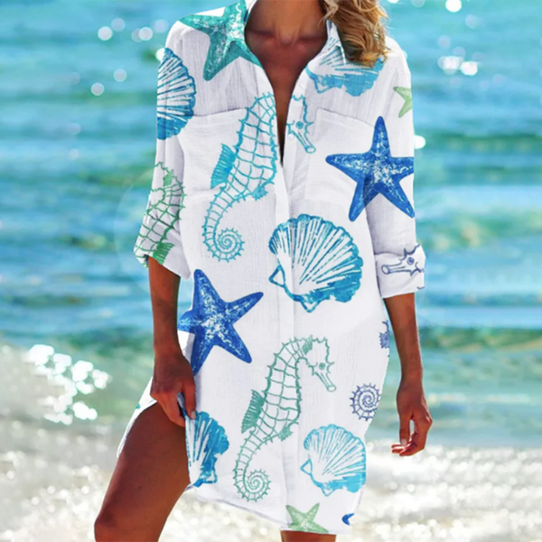 Dämmige tie-dye strandkleid - farbige sommerüberwurf