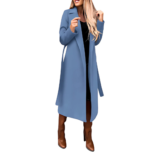 Langer wickelmantel - elegante winteroberbekleidung für damen