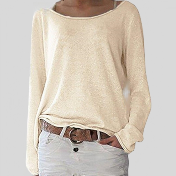 Leichtes langarmshirt – vielseitiges rundhals-damenoberteil