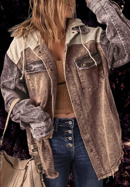 Corduroy jacke - stylische retro damenjacke