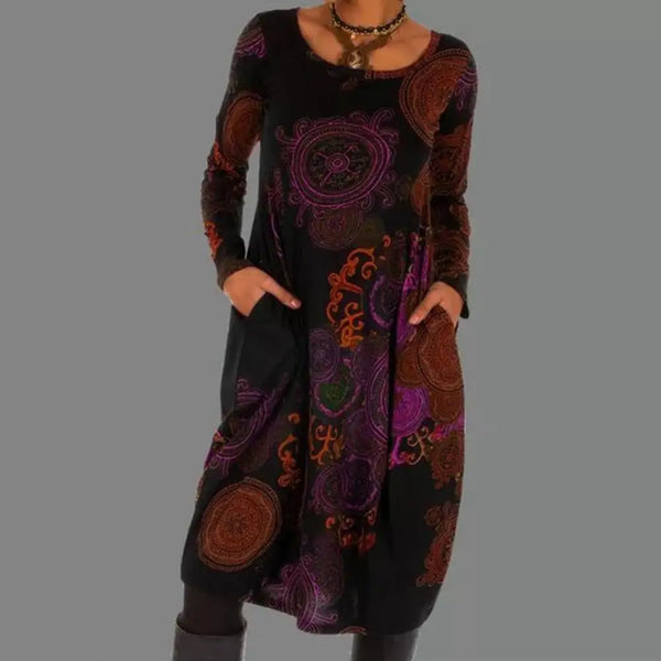 Bohemian maxi-kleid - vintage freizeitkleid für stilvolle frauen